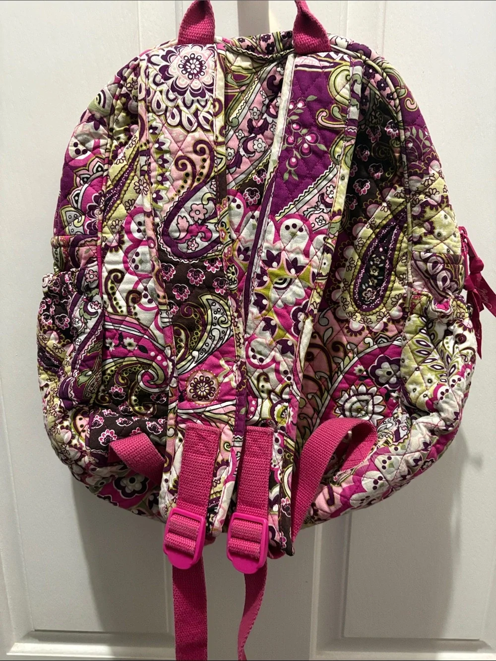 Vera Bradley Quilted Paisley Mini Backpack in Pink and Purple